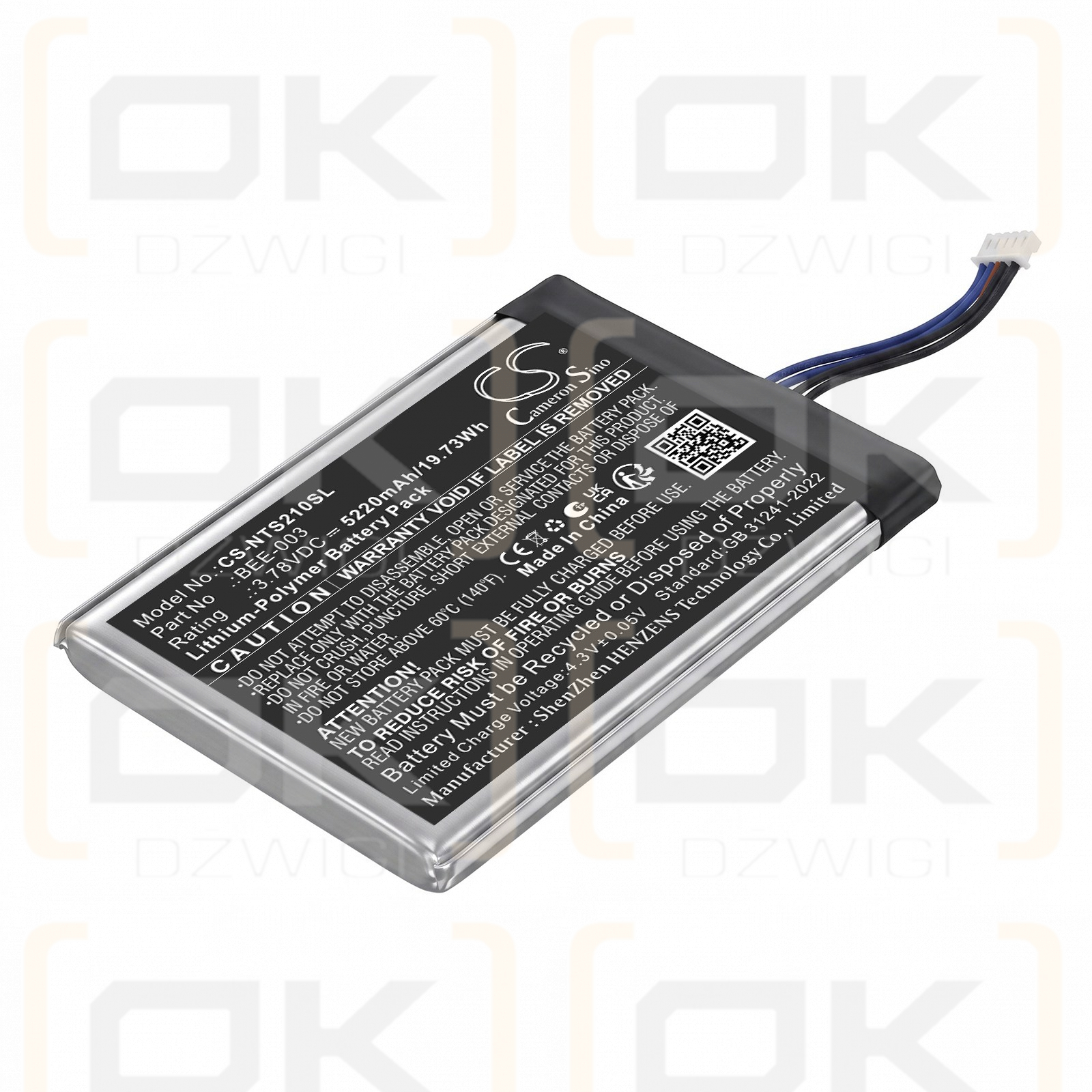 Batería de repuesto para Nintendo Switch 2 / BEE-003 5220 mAh Li-Polymer 3.7 V (Cameron Sino)