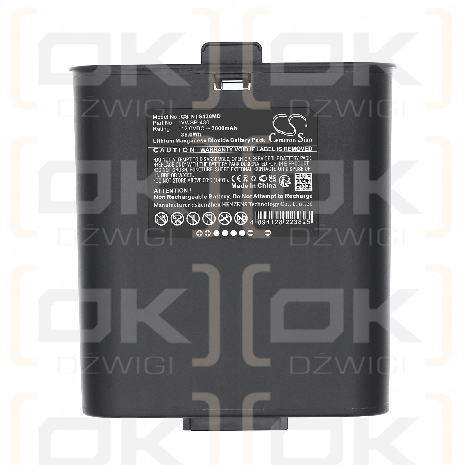 Inovytec VWSP-900 / VWSP-430 3000 mAh Li-MnO2 12 V (Cameron Sino)