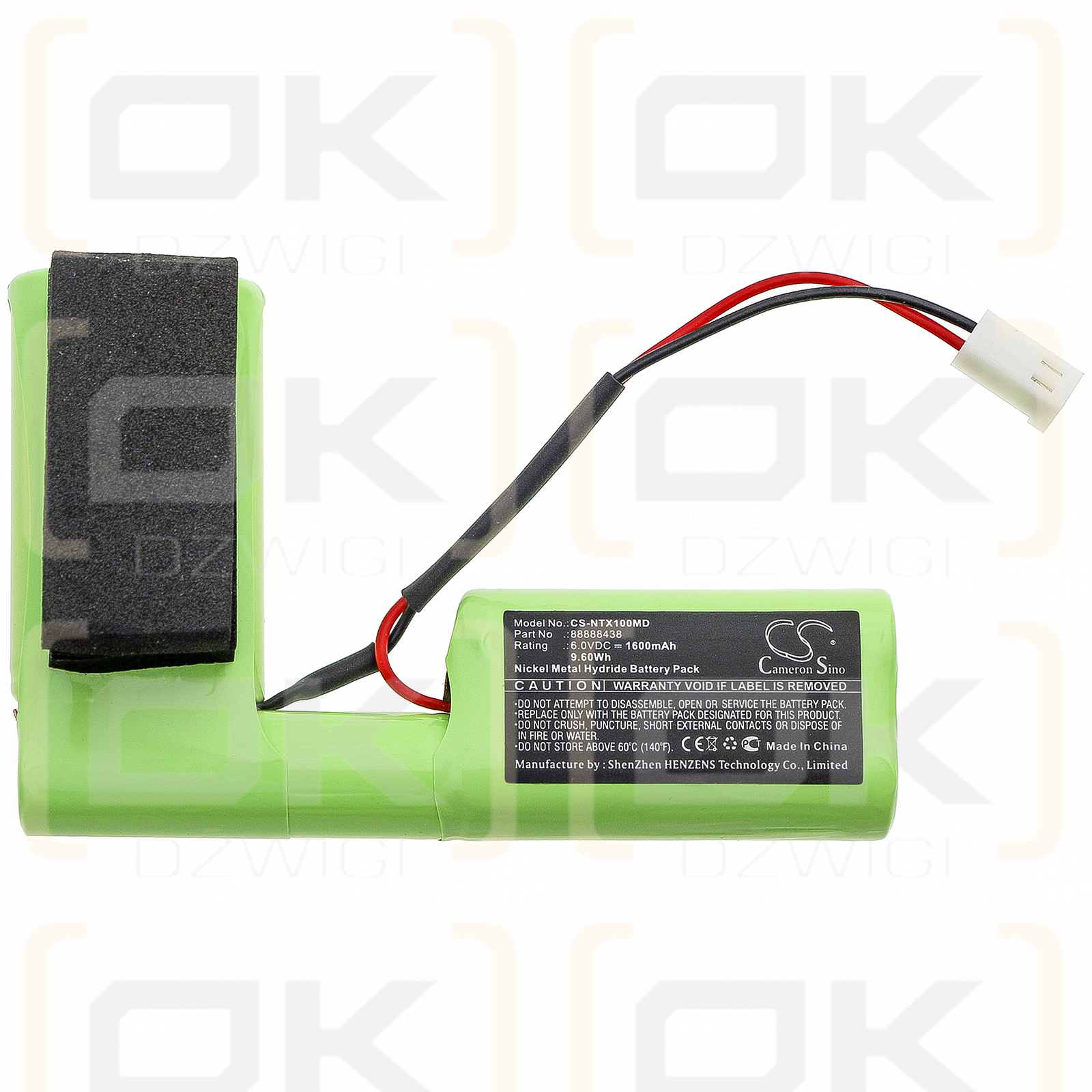 NUTRICIA Micromax915 / 88888438 1600 mAh Ni-MH 6 V (Cameron Sino)