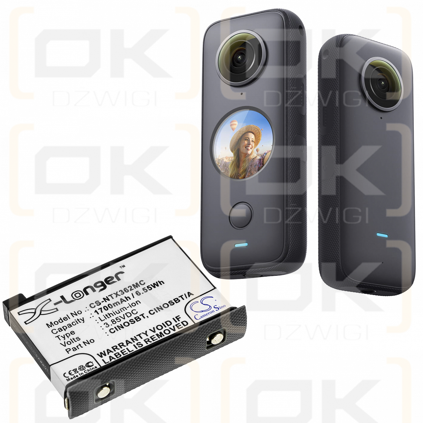 Insta360 One X2 / CINOSBT 1700mAh Li-ion 3.85V (Cameron Sino)