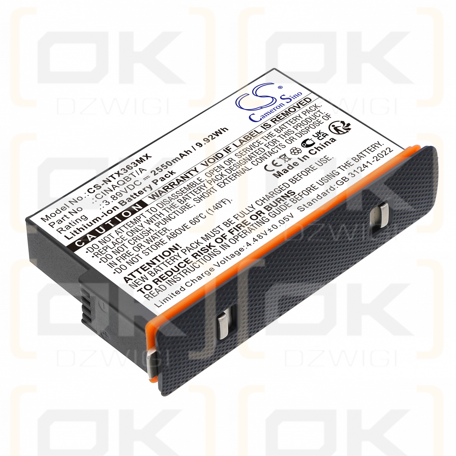 Insta360 One X3 / CINAQBT/A 2550 mAh Li-ion 3,89 V (Cameron Sino)