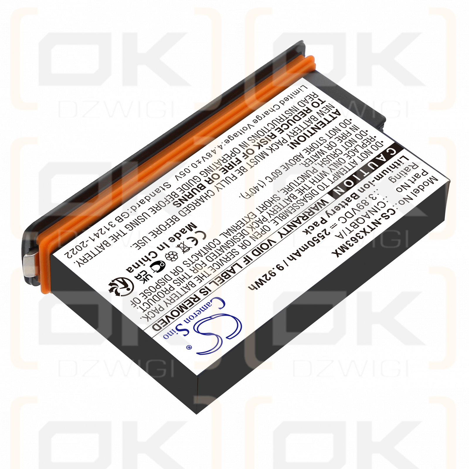 Insta360 One X3 / CINAQBT/A 2550 mAh Li-ion 3,89 V (Cameron Sino)