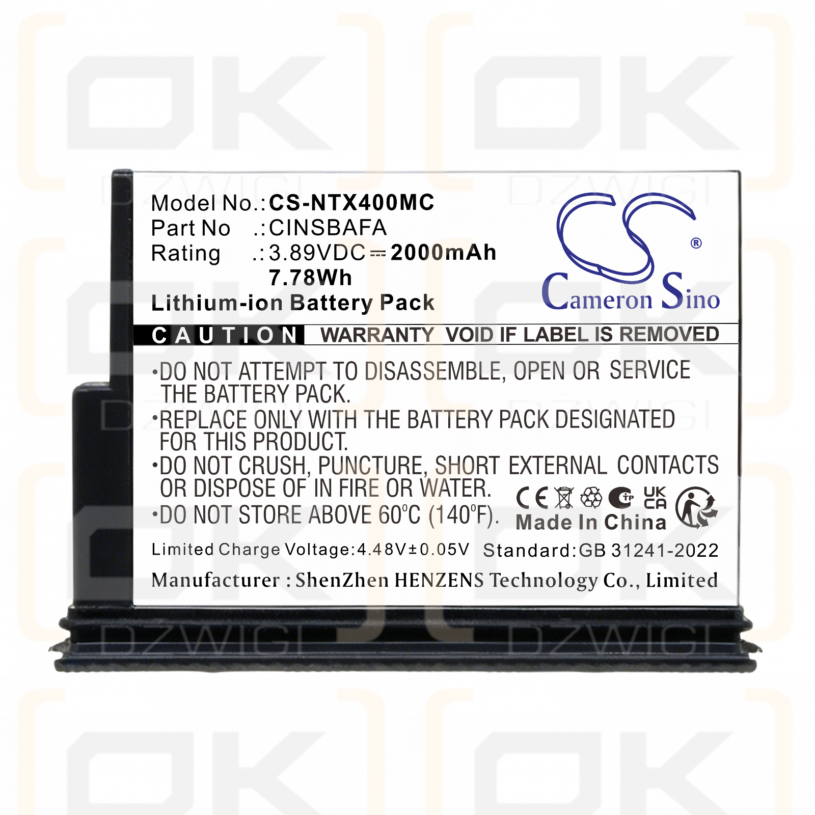 Ersatzakku für Insta360 X4 Air / CINSBAFA 2000mAh Li-Ion 3,89V (Cameron Sino)