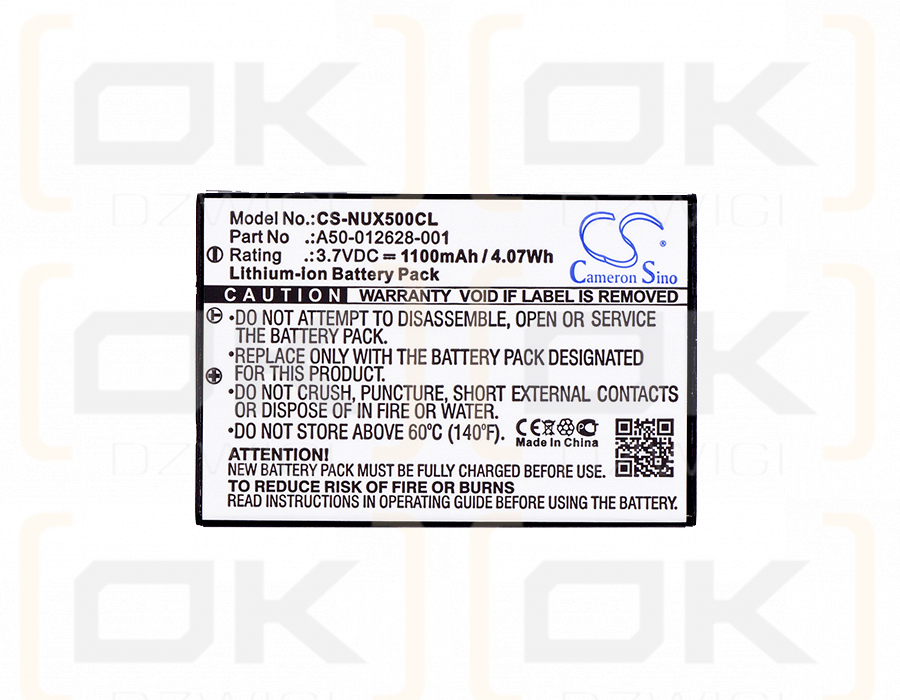 NEC 0910092 / A50-012628-001 1100mAh Li-ion 3.7V (Cameron Sino)