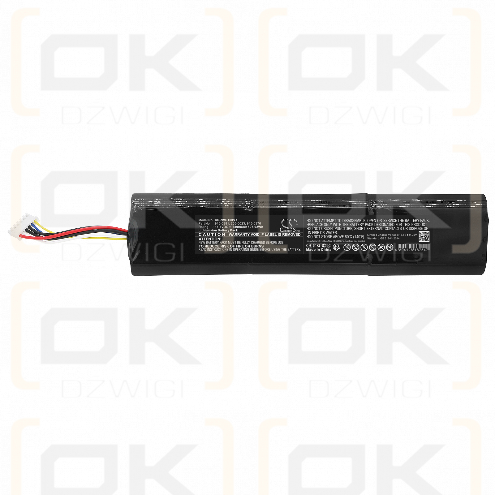 Neato 905-0596 / 945-0381 6800 mAh Li-Ion 14,4 V (Cameron Sino)