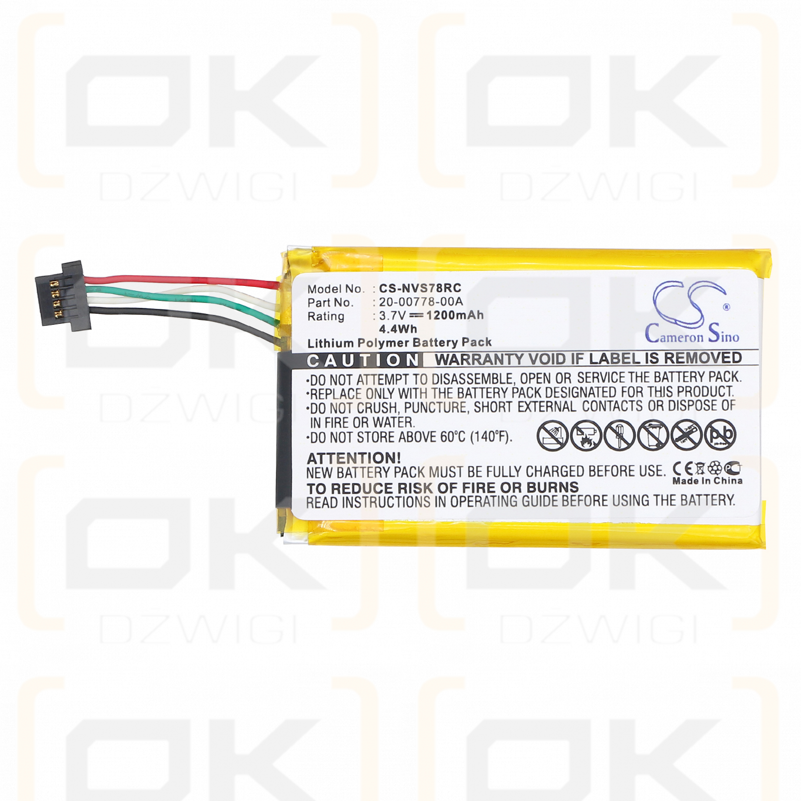 Nevo SL / 20-00778-00A 1200 mAh Li-Polymer 3.7 V (Cameron Sino)