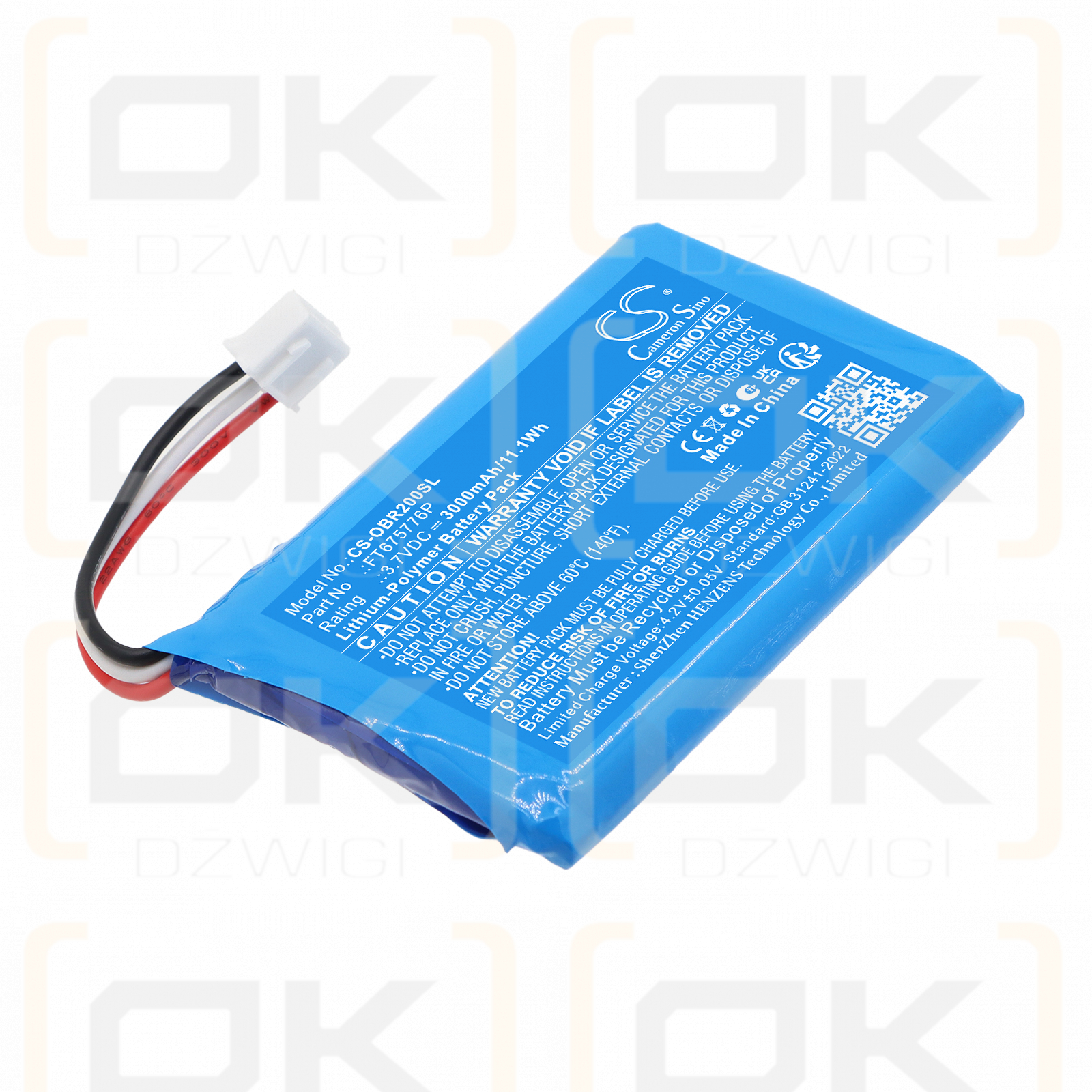 Bateria zamienna do Orbit Reader 20 / FT675776P 3000 mAh Li-Polymer 3.7 V (Cameron Sino)