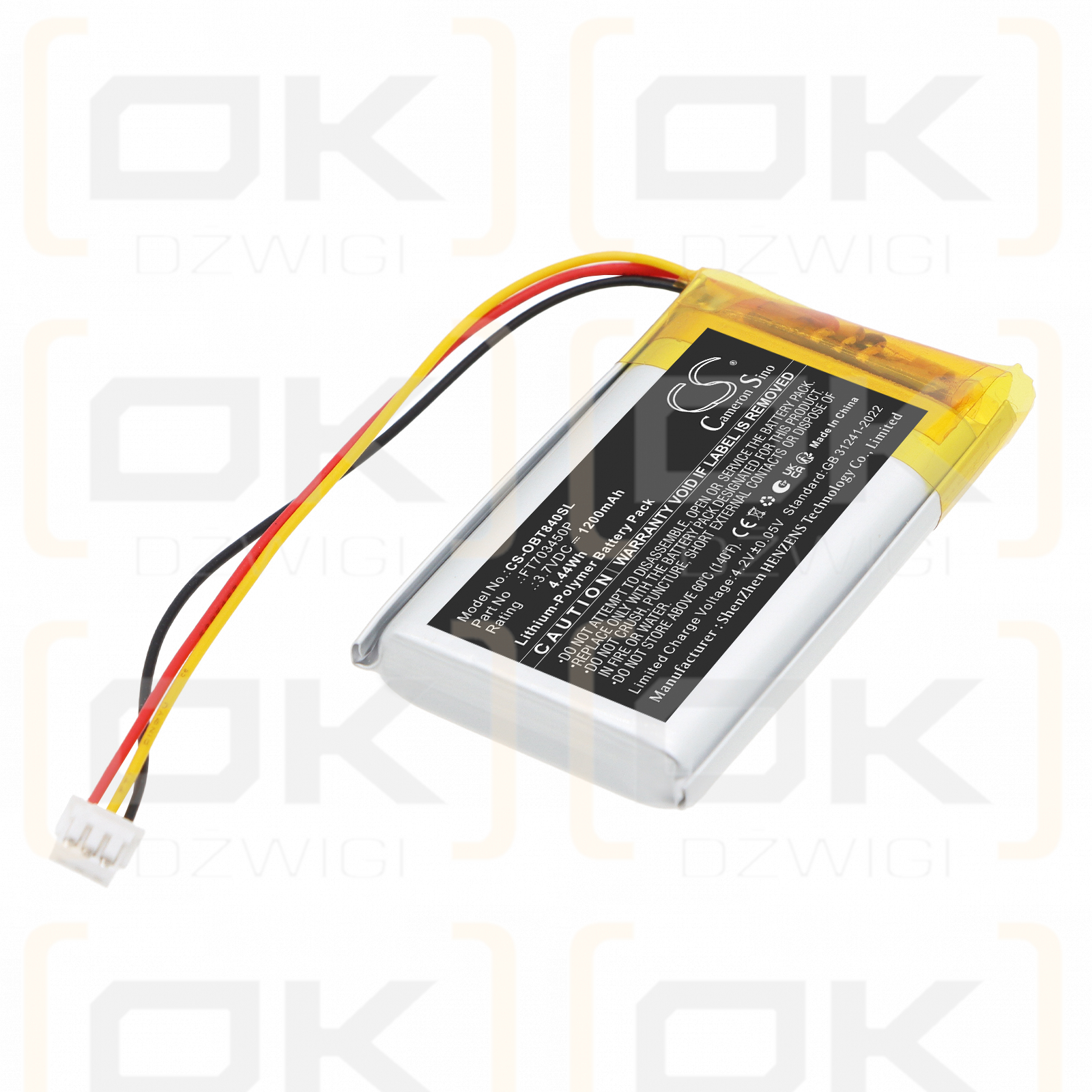 Replacement Battery for Orion TI-84 Plus / FT703450P 1200mAh Li-Polymer 3.7V (Cameron Sino)