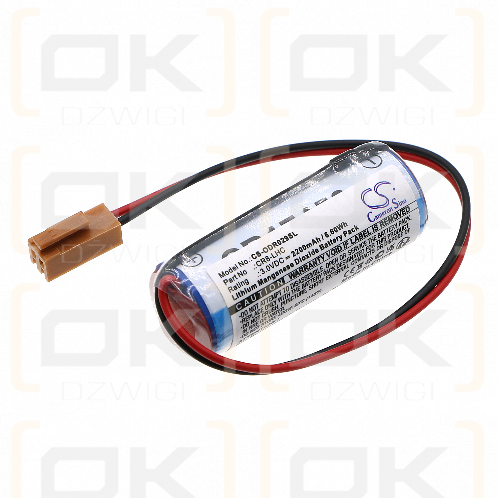 Onsrud DR029 / CR8-LHC 2200mAh Li-MnO2 3.0V (Cameron Sino)