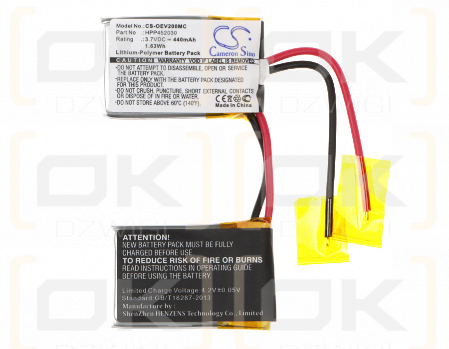 Ocean EV0200 / HPP452030 440mAh Li-polímero 3.7V (Cameron Sino)