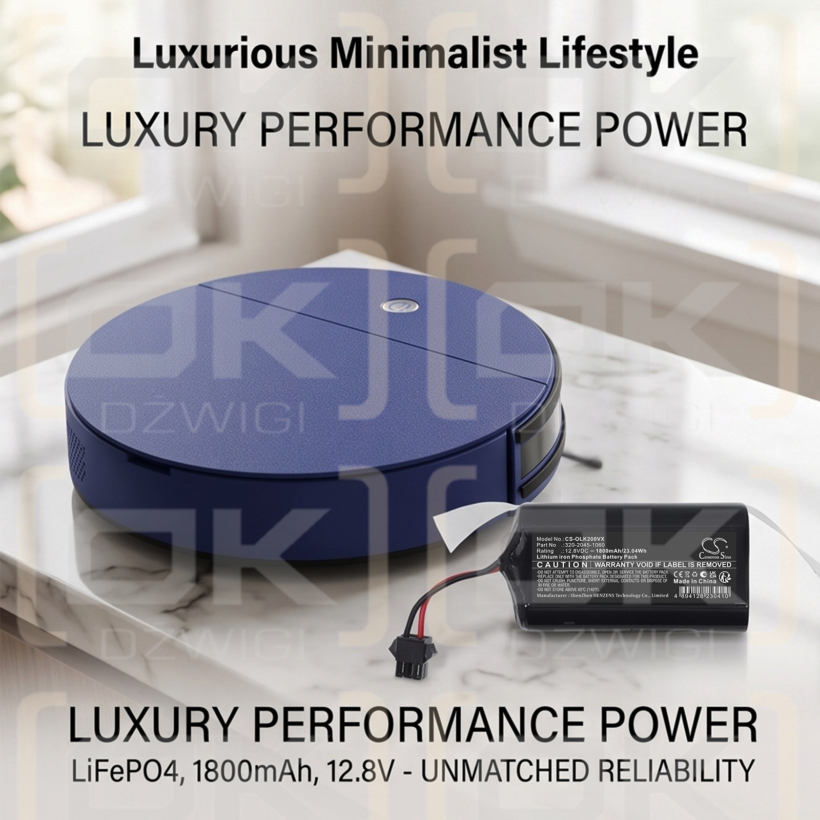 Batería de repuesto para OKP Life K2 / 320-2045-1060 1800 mAh LiFePO4 12,8 V (Cameron Sino)