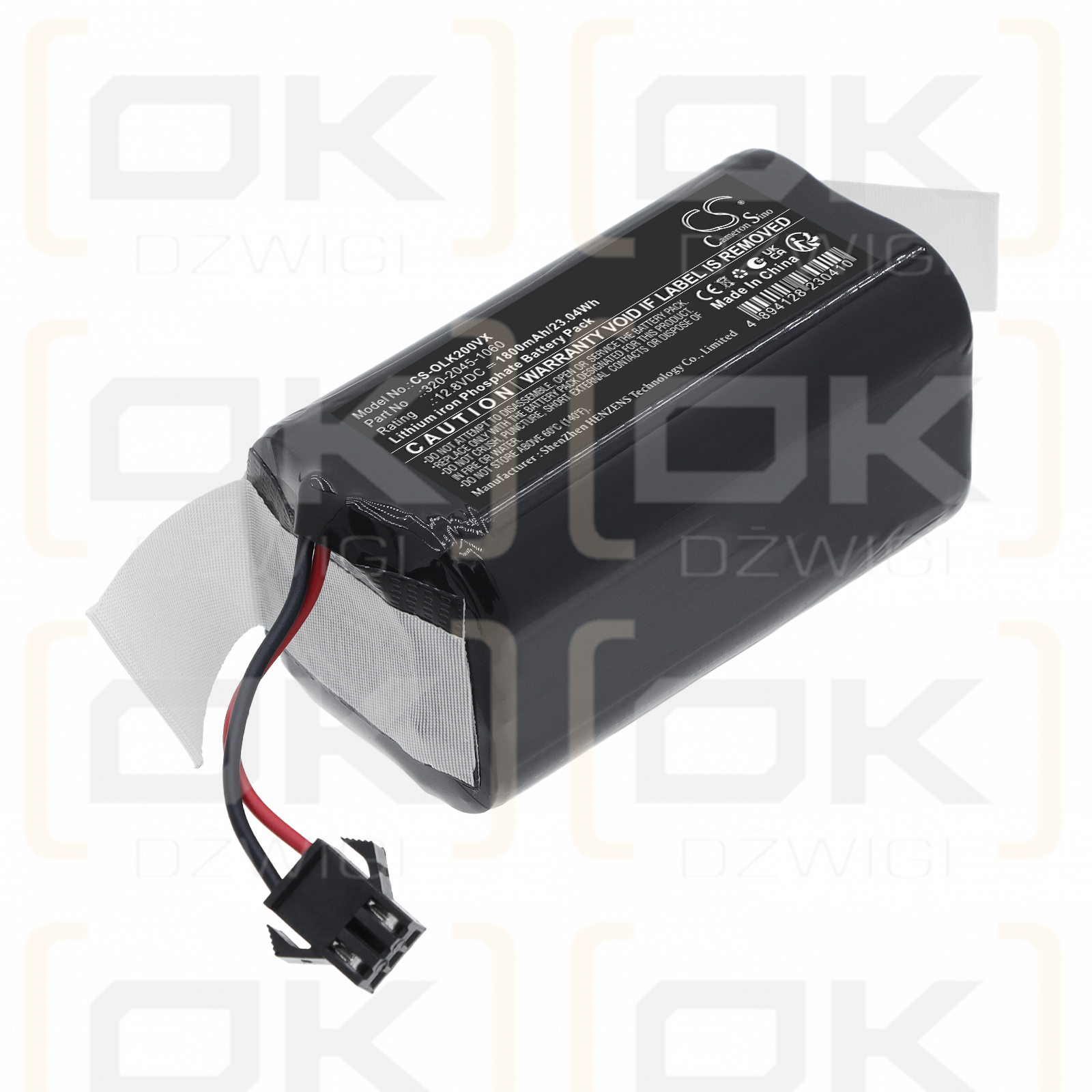Batería de repuesto para OKP Life K2 / 320-2045-1060 1800 mAh LiFePO4 12,8 V (Cameron Sino)