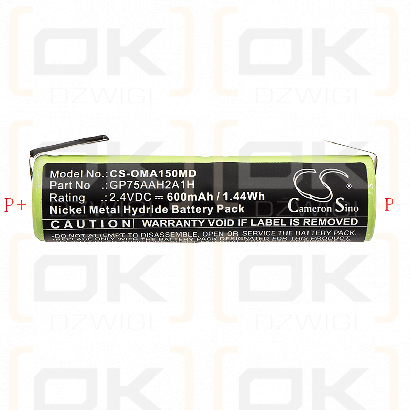 Colgate Omron ProClinical A1500 / GP75AAH2A1H 600mAh Ni-MH 2.4V (Cameron Sino)