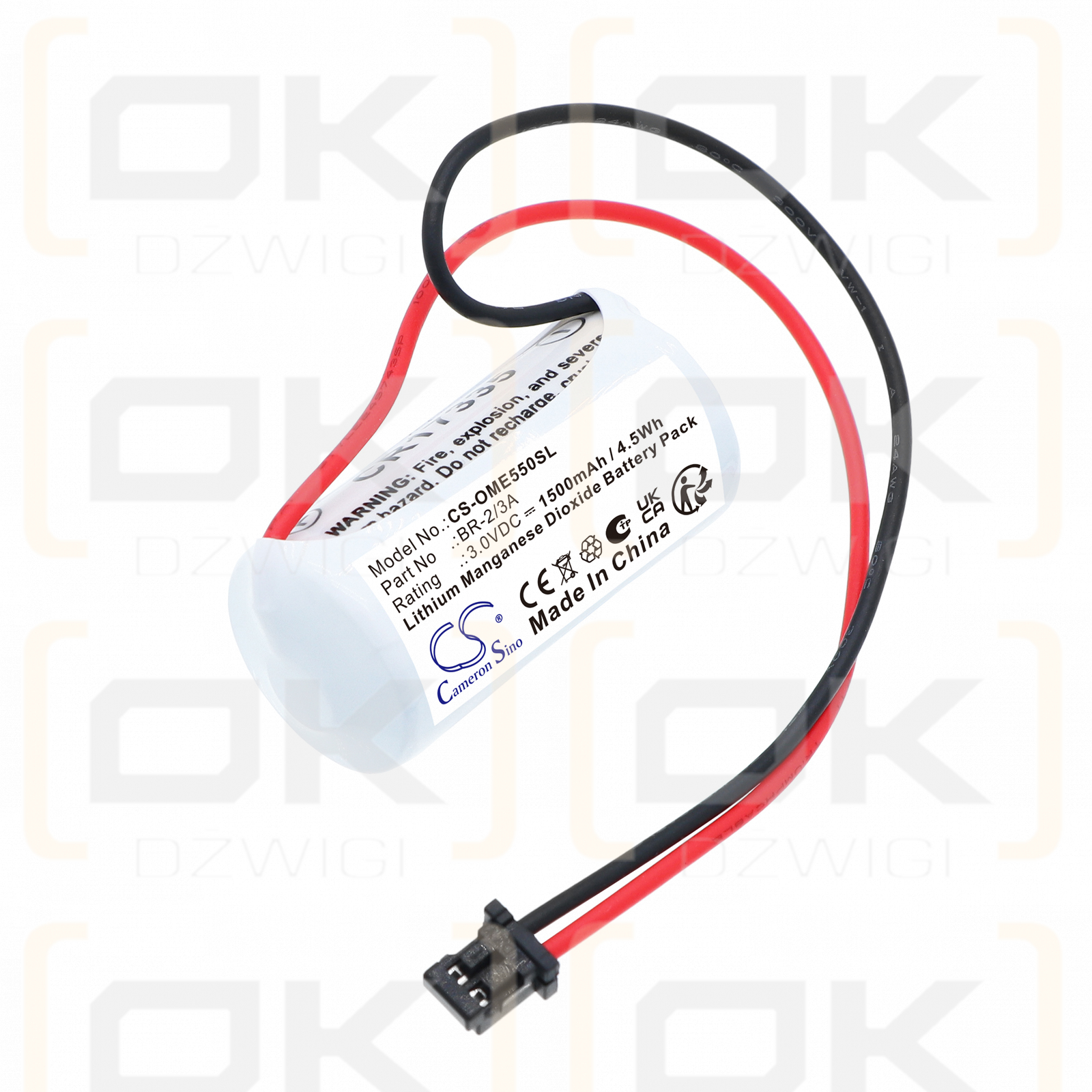 Okuma E5503-951-001 / BR-2/3A 1500 mAh Li-MnO2 3 V (Cameron Sino)