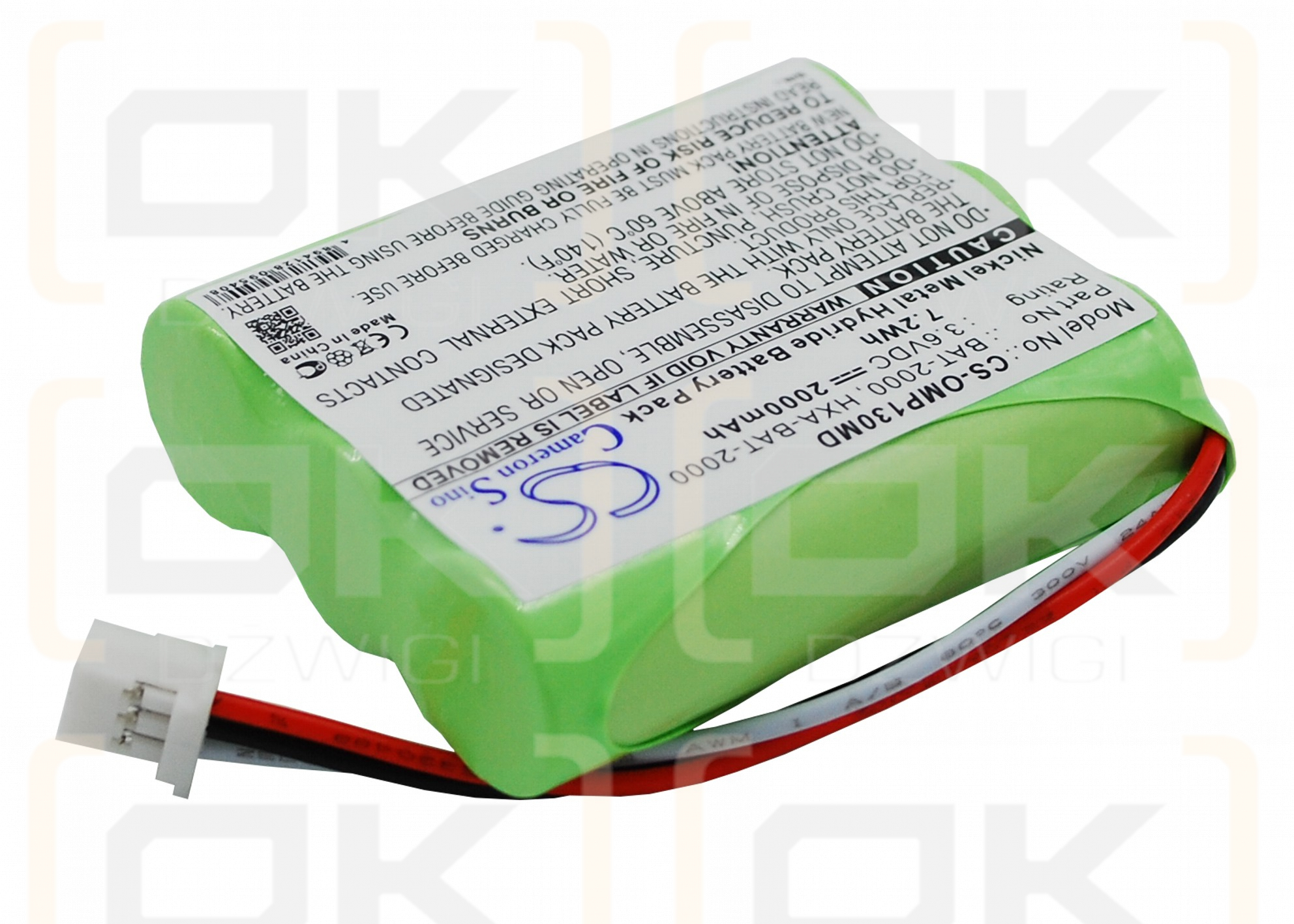 OMRON HBP-1320 / BAT-2000 2000mAh Ni-MH 3.6V (Cameron Sino)