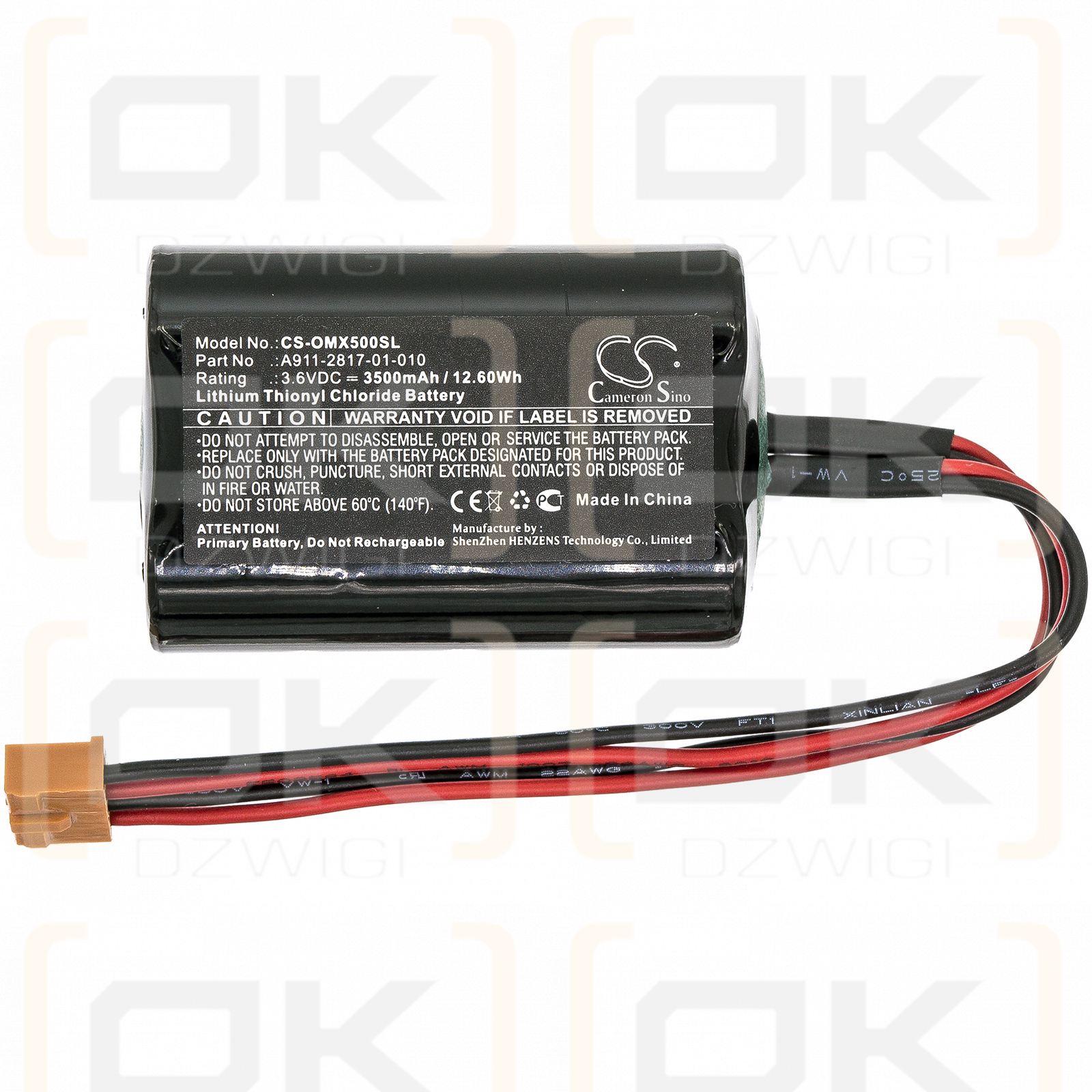 Okuma MX-50 / A911-2817-01-010 3500mAh Li-SOCl2 3.6V (Cameron Sino)