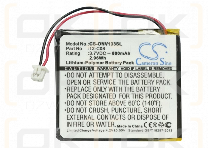 Oryon Technologies ELastoLite INV133 Inversor / 12-C08 800mAh Li-Polímero 3.7V (Cameron Sino)