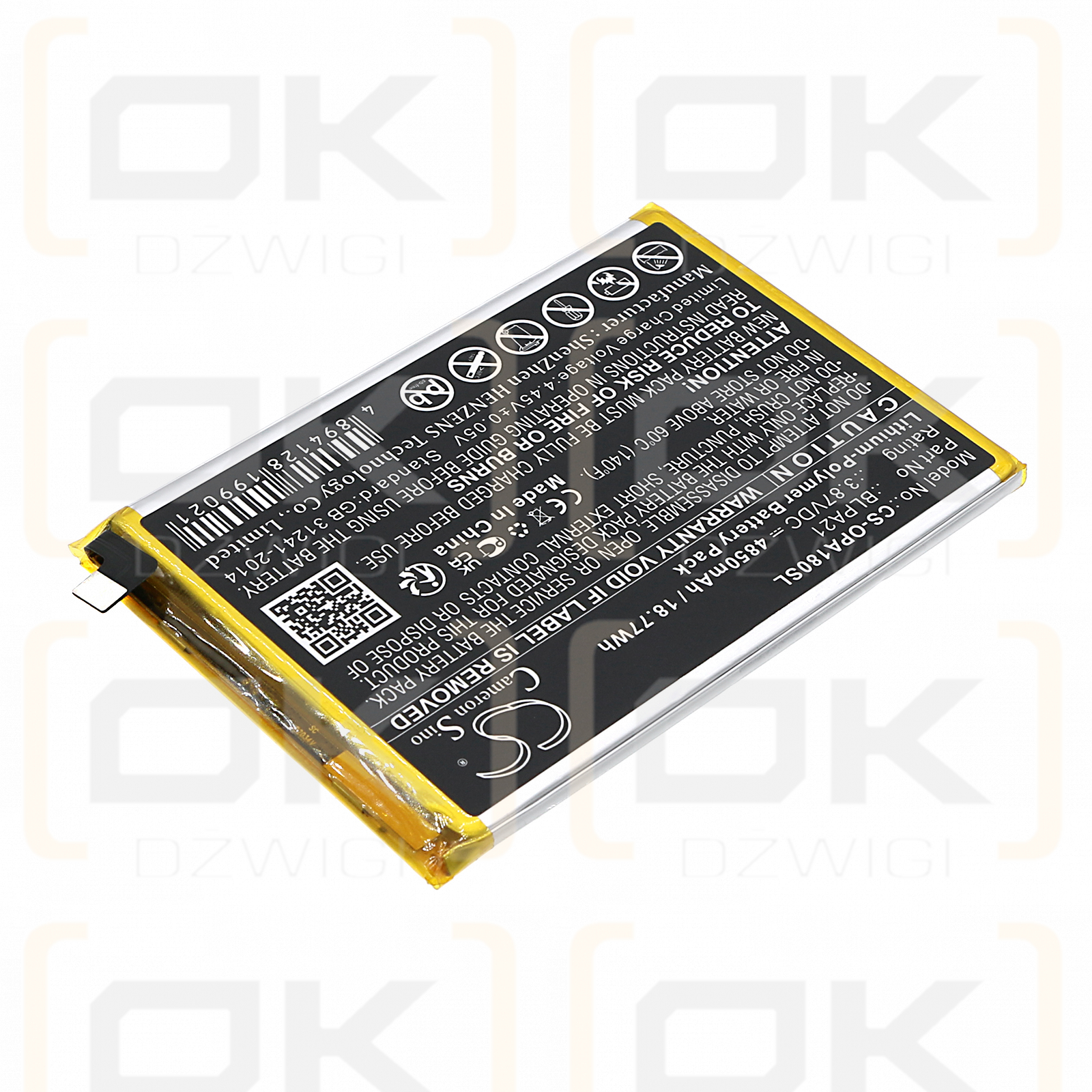 OPPO CPH2591 / BLPA21 4850 mAh Li-Polymer 3,87 V (Cameron Sino)