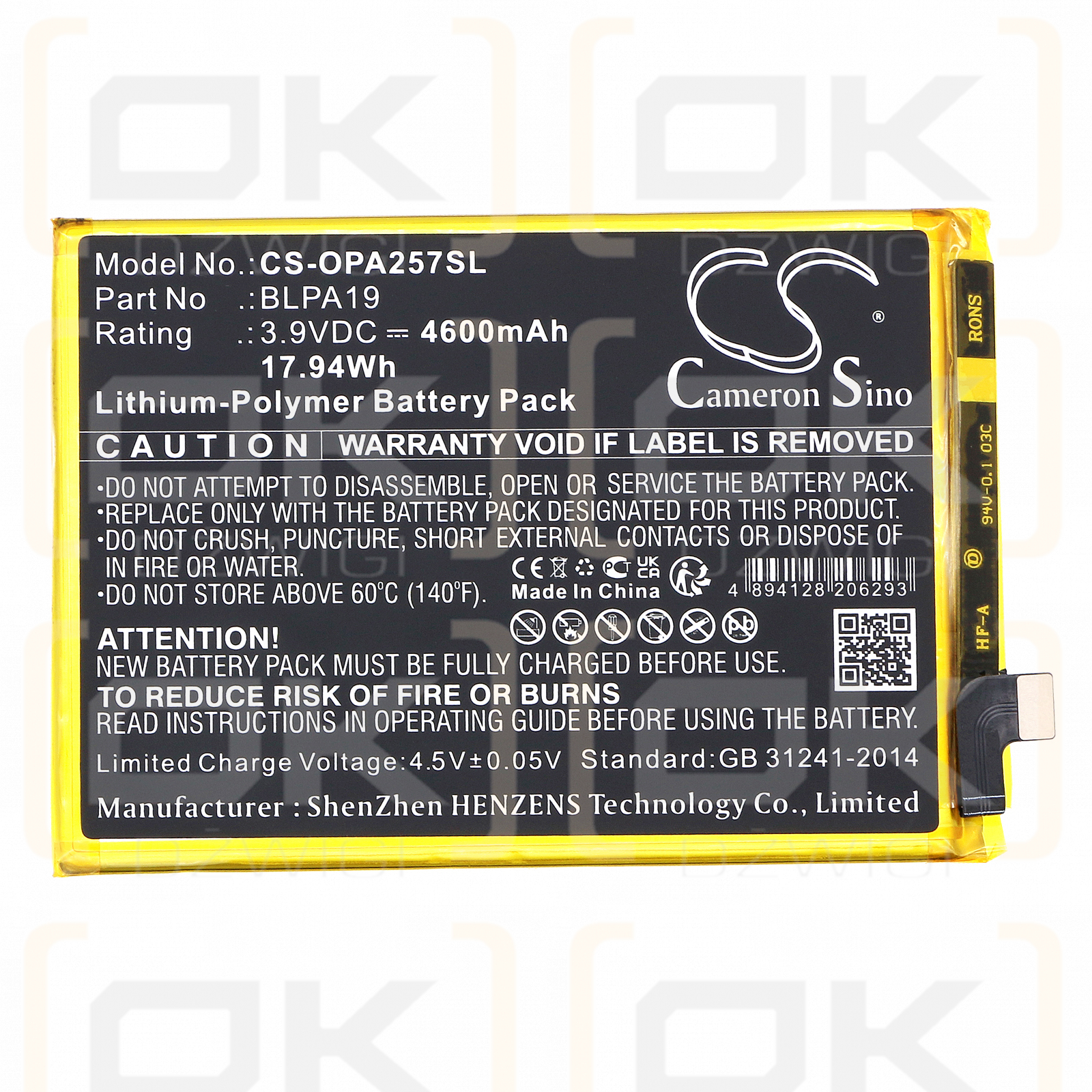 OPPO CPH2577 / BLPA19 4600 mAh Li-Polymer 3,9 V (Cameron Sino)