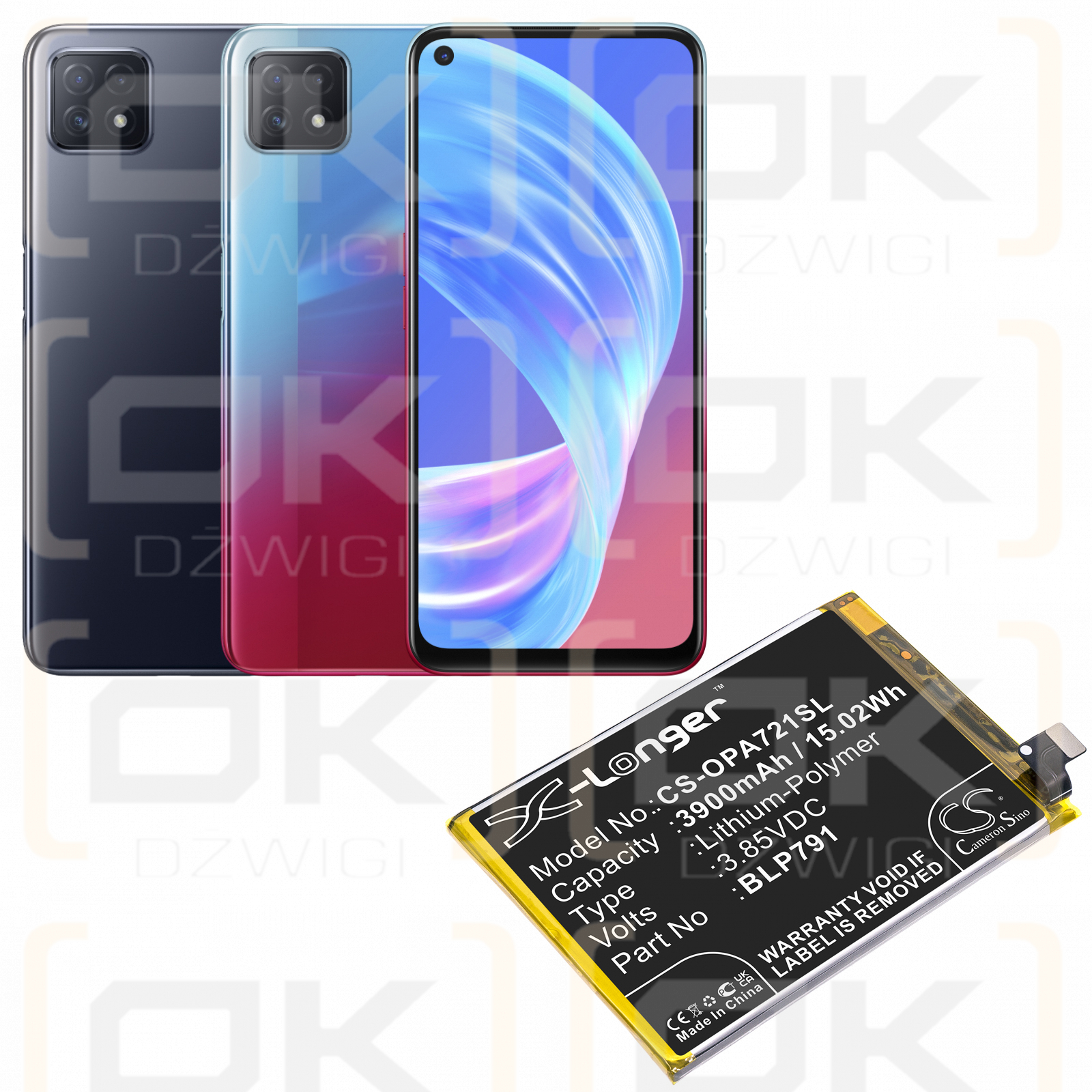 OPPO RENO4 4G / BLP791 3900mAh Li-Polymer 3.85V (Cameron Sino)