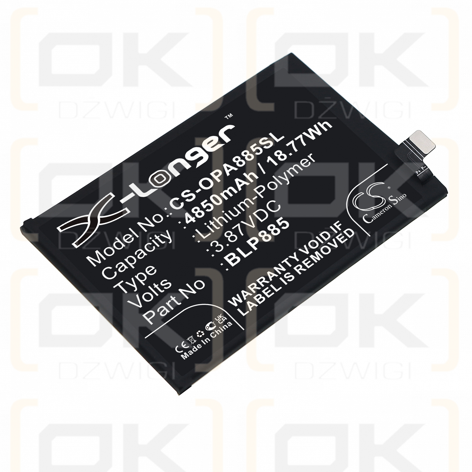 OPPO CPH2333 / BLP885 4850 mAh Li-Polymer 3,87 V (Cameron Sino)