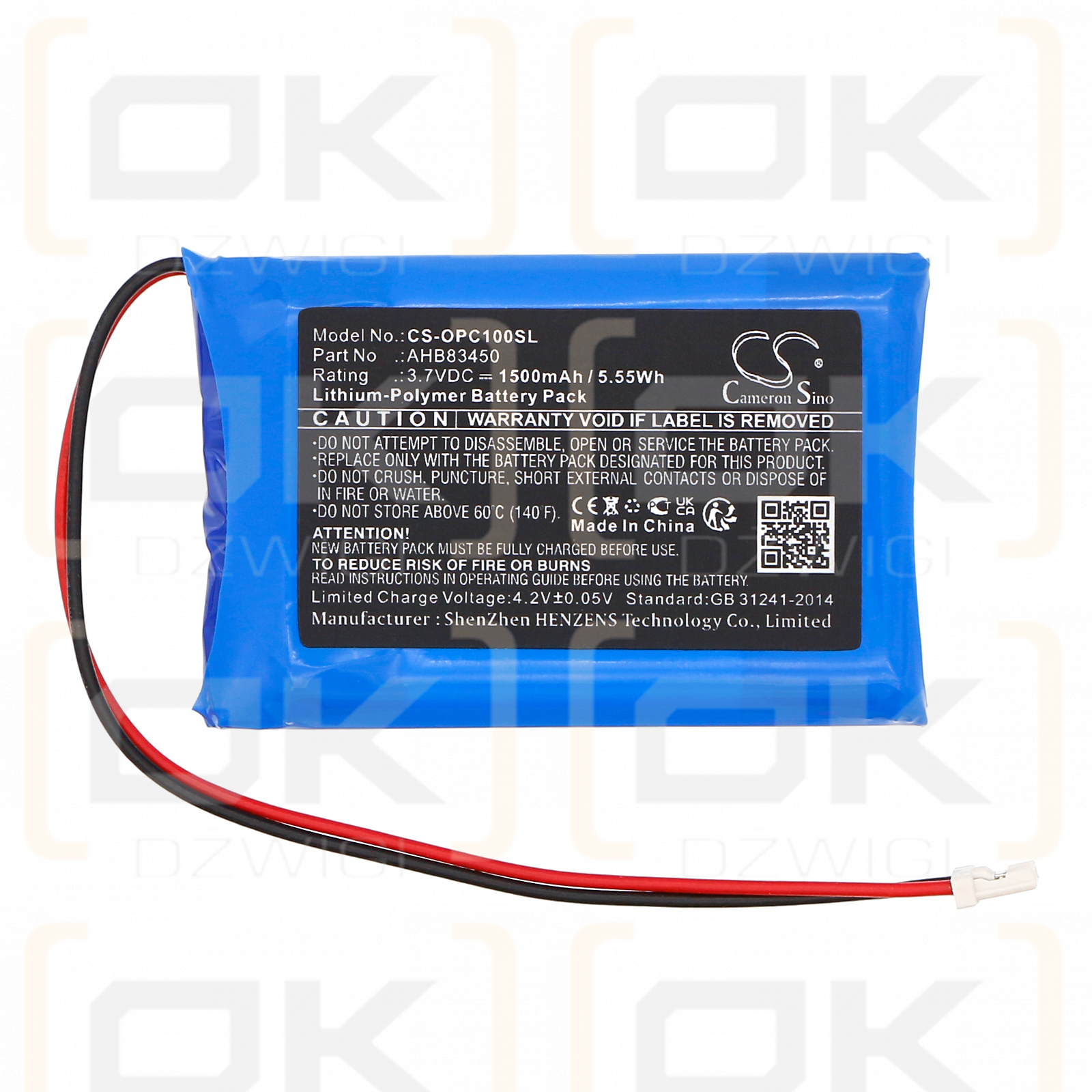 OPUS Touch / AHB83450 1500mAh Li-Polymer 3.7V (Cameron Sino)