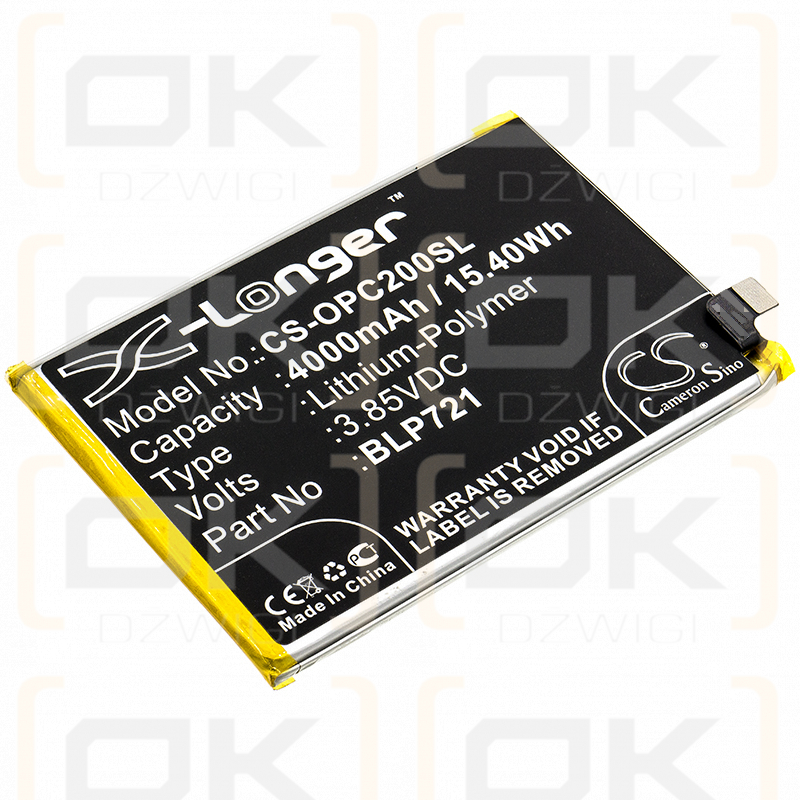 OPPO RMX1941 / BLP721 4000 mAh Li-Polymer 3,85 V (Cameron Sino)