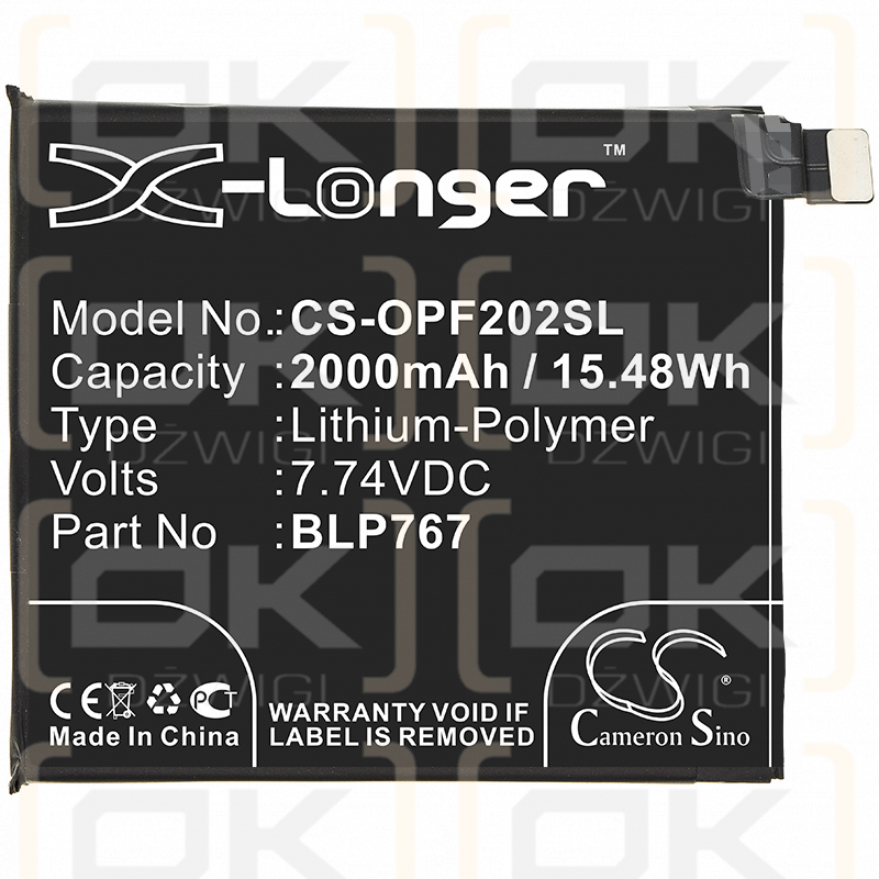 OPPO OPG01 / BLP767 2000mAh Li-Polymer 7.74V (Cameron Sino)