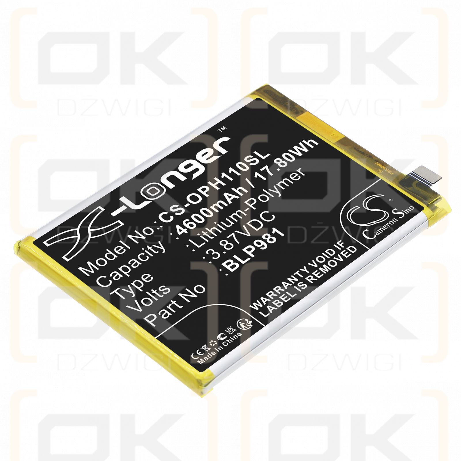 OPPO PHQ110 / BLP981 4600 mAh Li-Polymer 3,87 V (Cameron Sino)