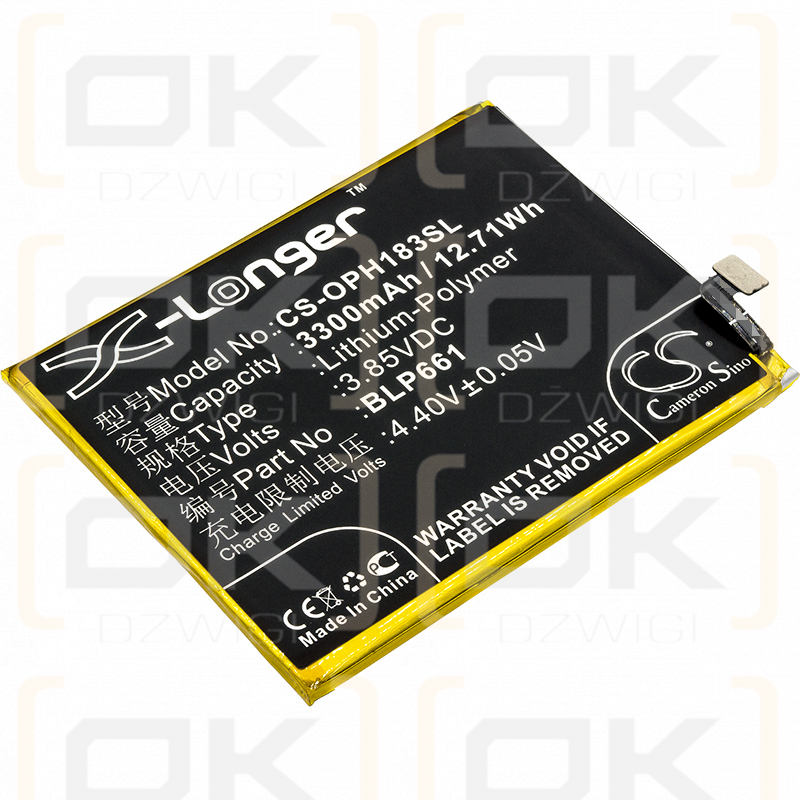 OPPO PADM00 / BLP661 3300mAh Li-Polymer 3.85V (Cameron Sino)