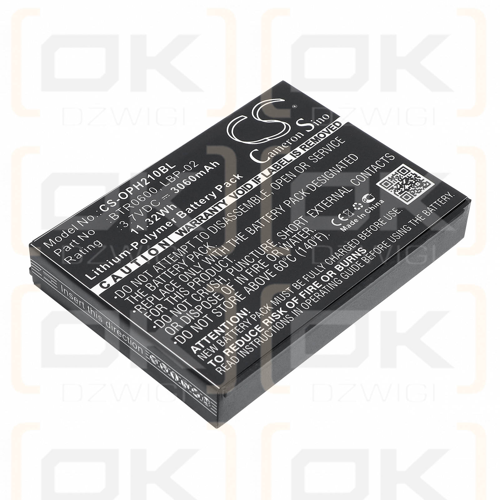 Opticon H-25 2D / BTR0600 3060 mAh Li-Polymer 3,7 V (Cameron Sino)