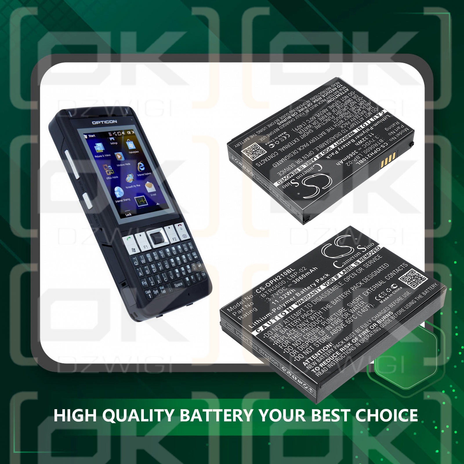 Opticon H-25 2D / BTR0600 3060 mAh Li-Polymer 3,7 V (Cameron Sino)