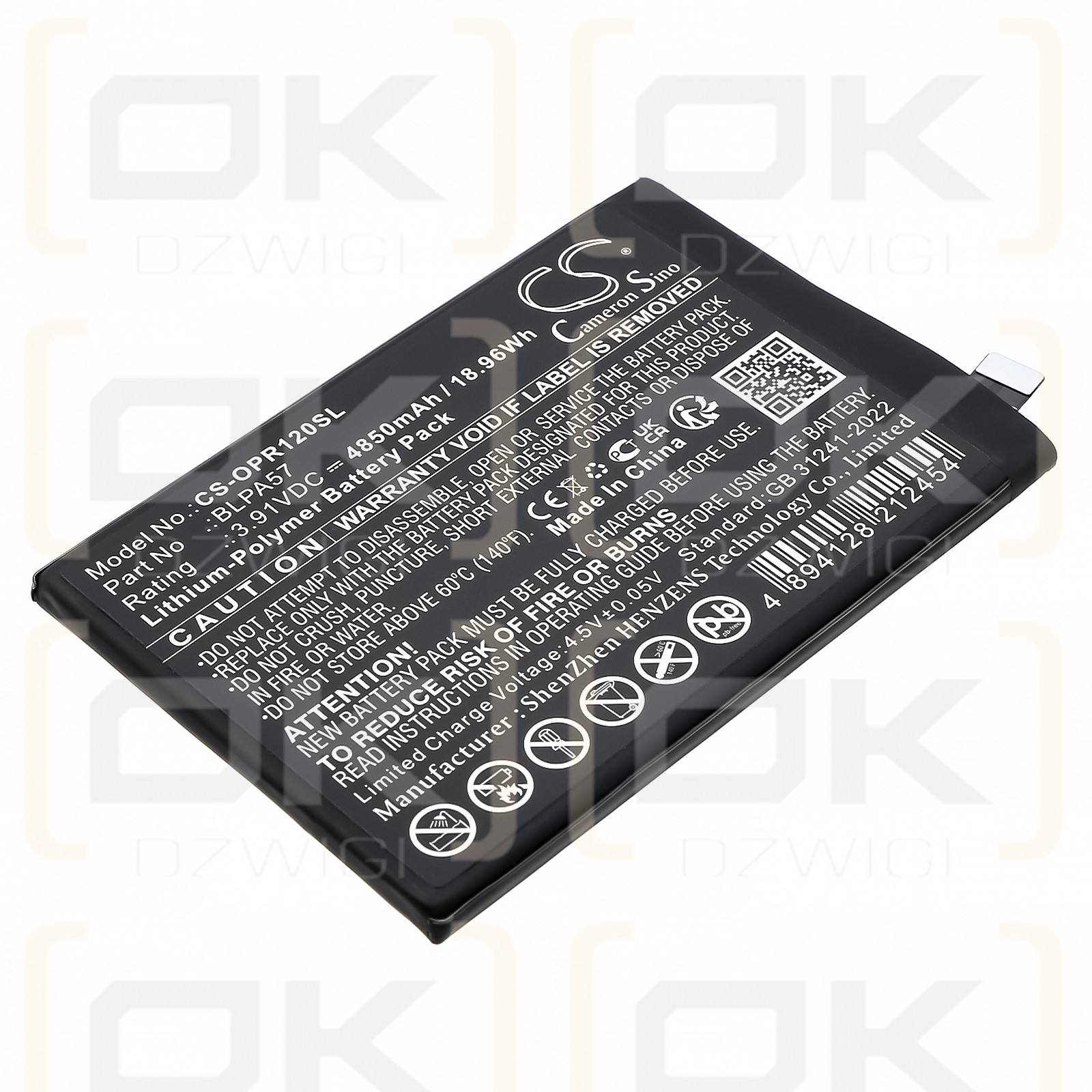OPPO Reno12 Pro / BLPA57 4850mAh Li-Polymer 3.91V (Cameron Sino)