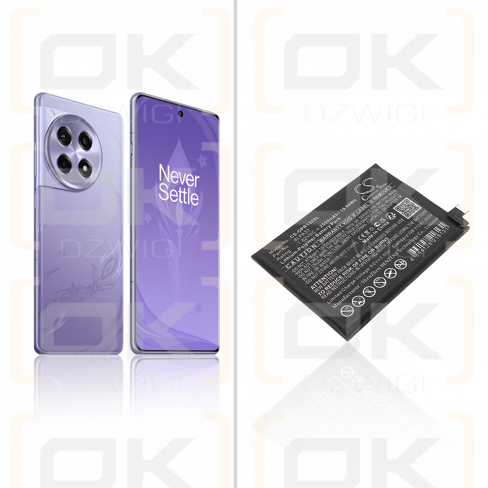 Oneplus PJE110 / BLPA33 2550 mAh Li-Polymer 7,82 V (Cameron Sino)