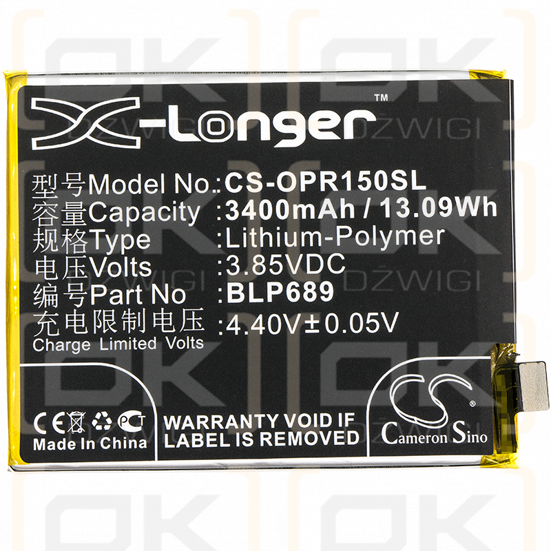 OPPO PBCM10 / BLP689 3400 mAh Li-Polymer 3,85 V (Cameron Sino)