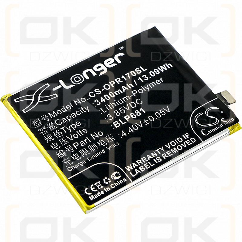 OPPO PAGT00 / BLP681 3400mAh Li-Polímero 3.85V (Cameron Sino)