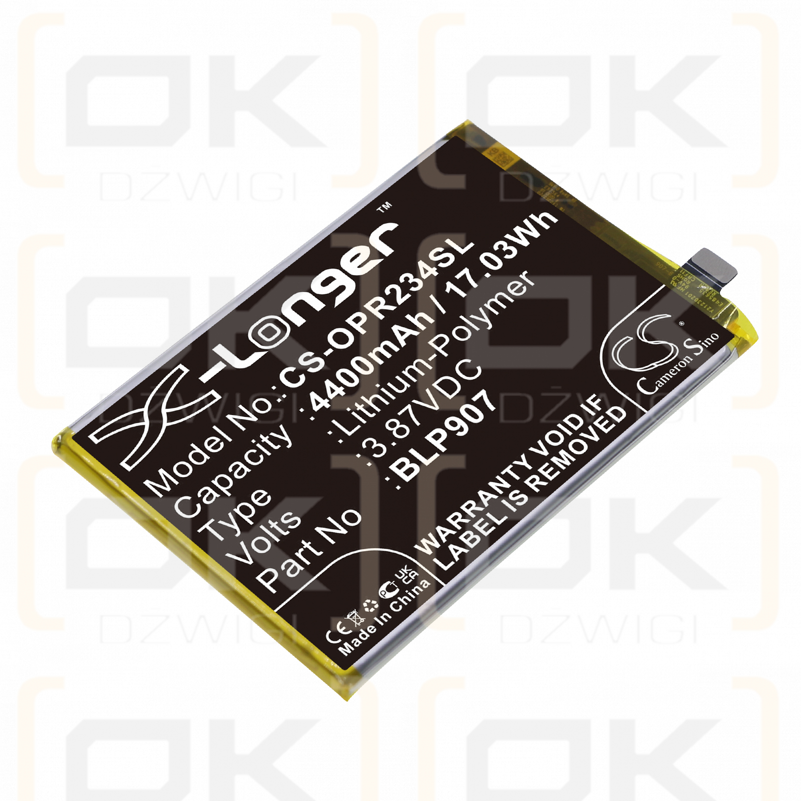 OPPO CPH2343 / BLP907 4400mAh Li-Polymer 3.87V (Cameron Sino)