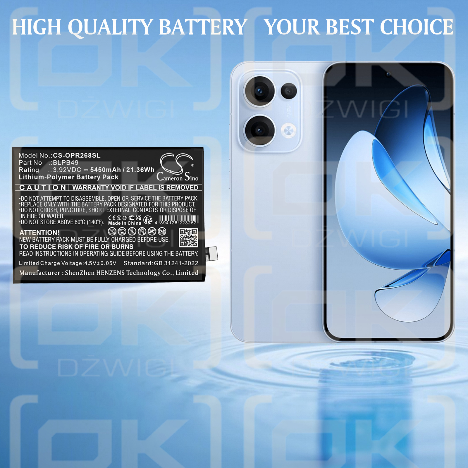 OPPO Reno13 5G / BLPB49 5450 mAh Li-Polymer 3,92 V (Cameron Sino)