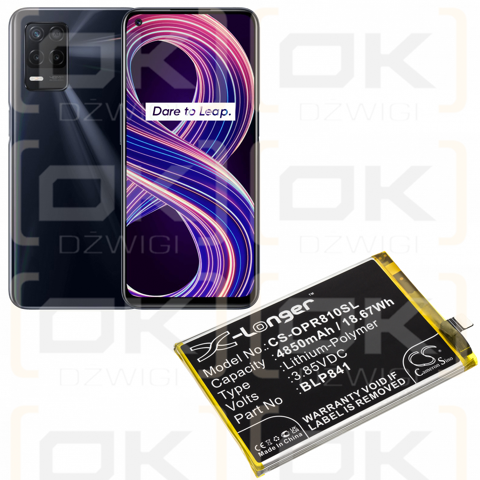 OPPO RMX3085 / BLP841 4850mAh Li-Polymer 3.85V (Cameron Sino)