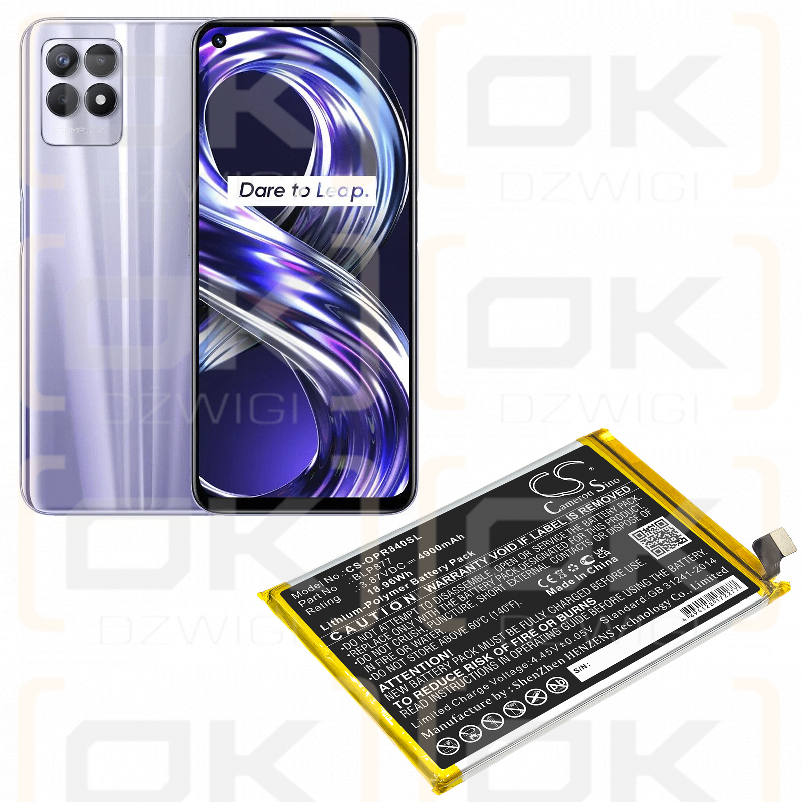 OPPO Realme 8i / BLP877 4900 mAh Li-Polymer 3,87 V (Cameron Sino)