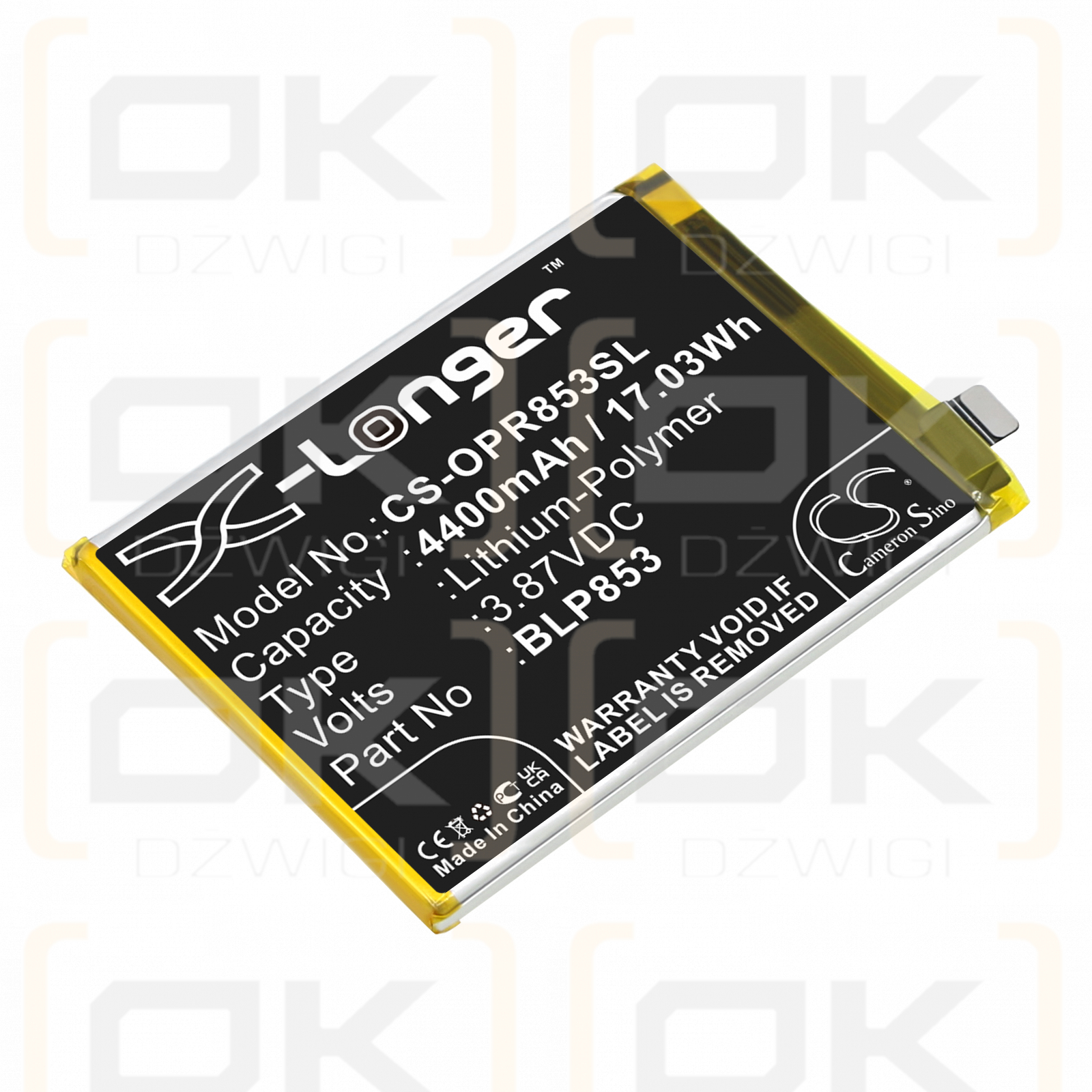 OPPO CPH2205 / BLP853 4400mAh Li-Polymer 3.87V (Cameron Sino)