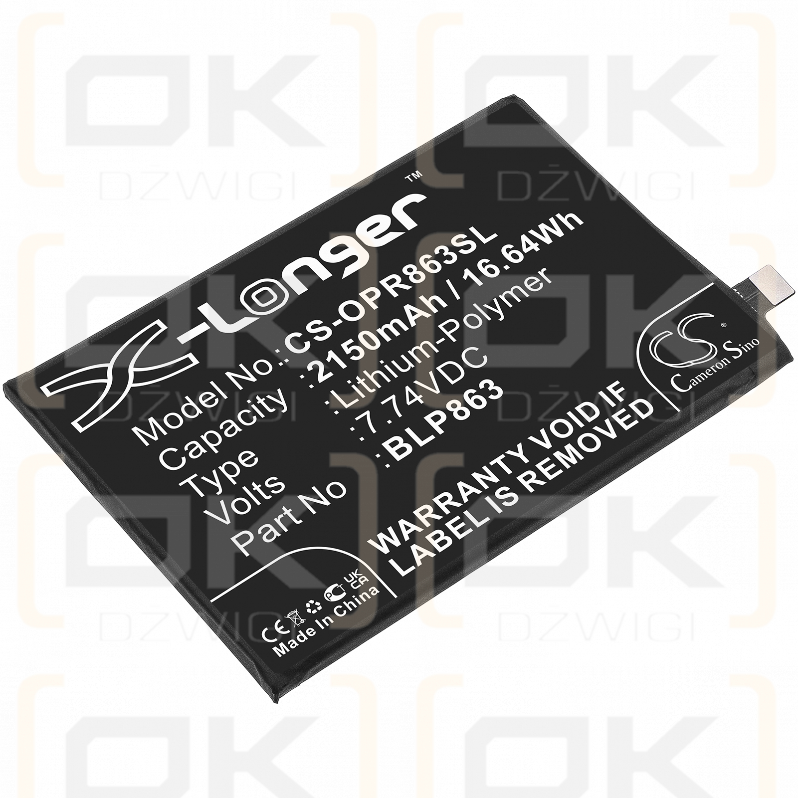 OPPO CPH2235 / BLP863 2150 mAh Li-Polymer 7,74 V (Cameron Sino)