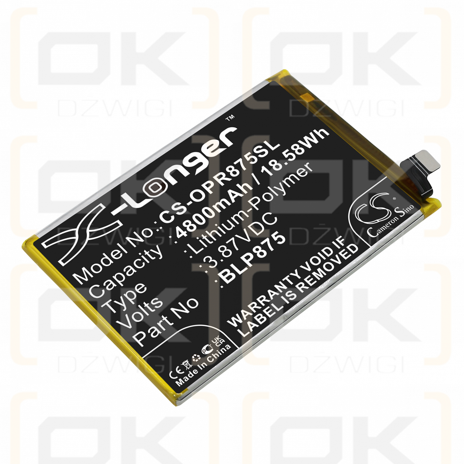 OPPO RMX3286 / BLP875 4800 mAh Li-Polymer 3,87 V (Cameron Sino)