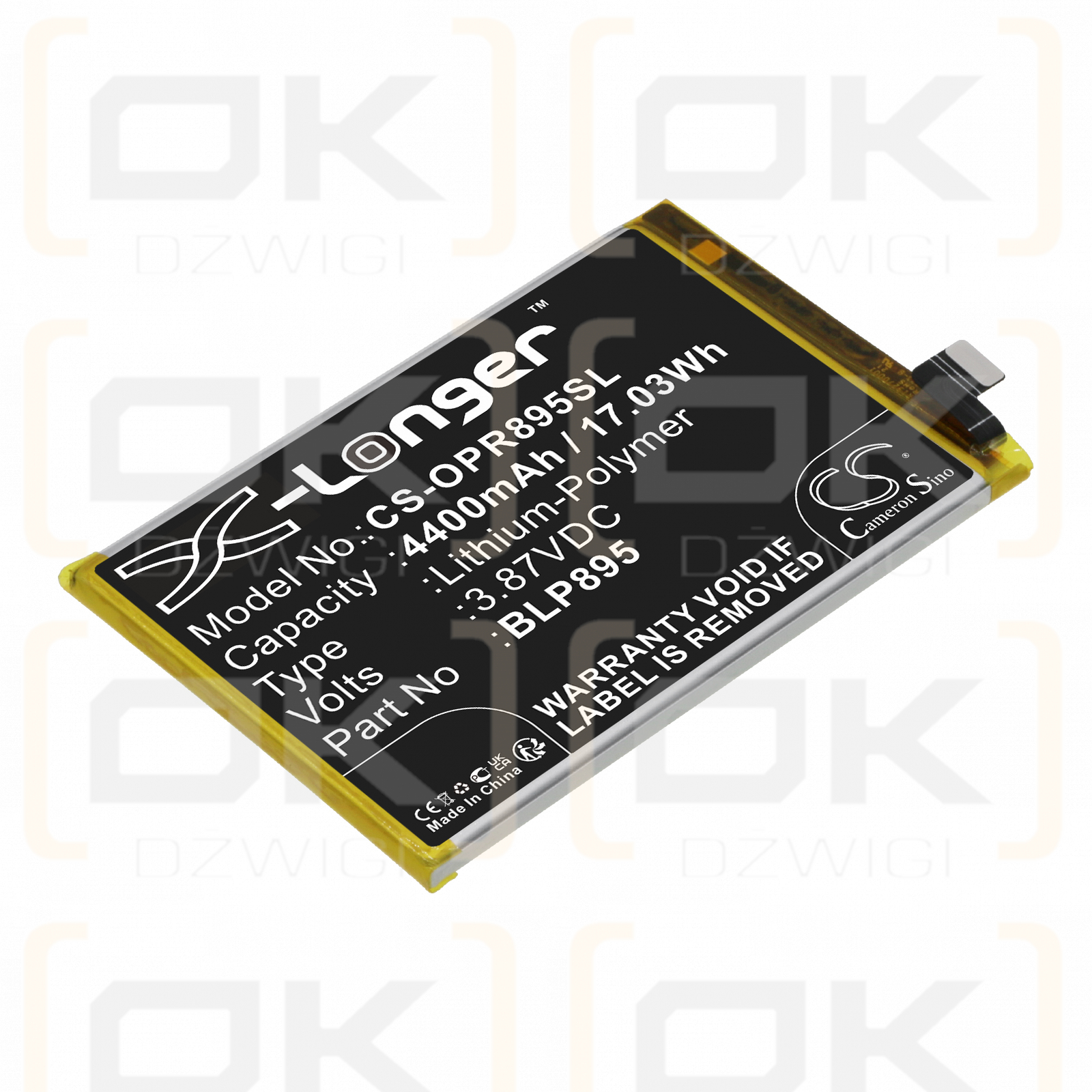 OPPO PFCM00 / BLP895 4400 mAh Li-Polymer 3,87 V (Cameron Sino)