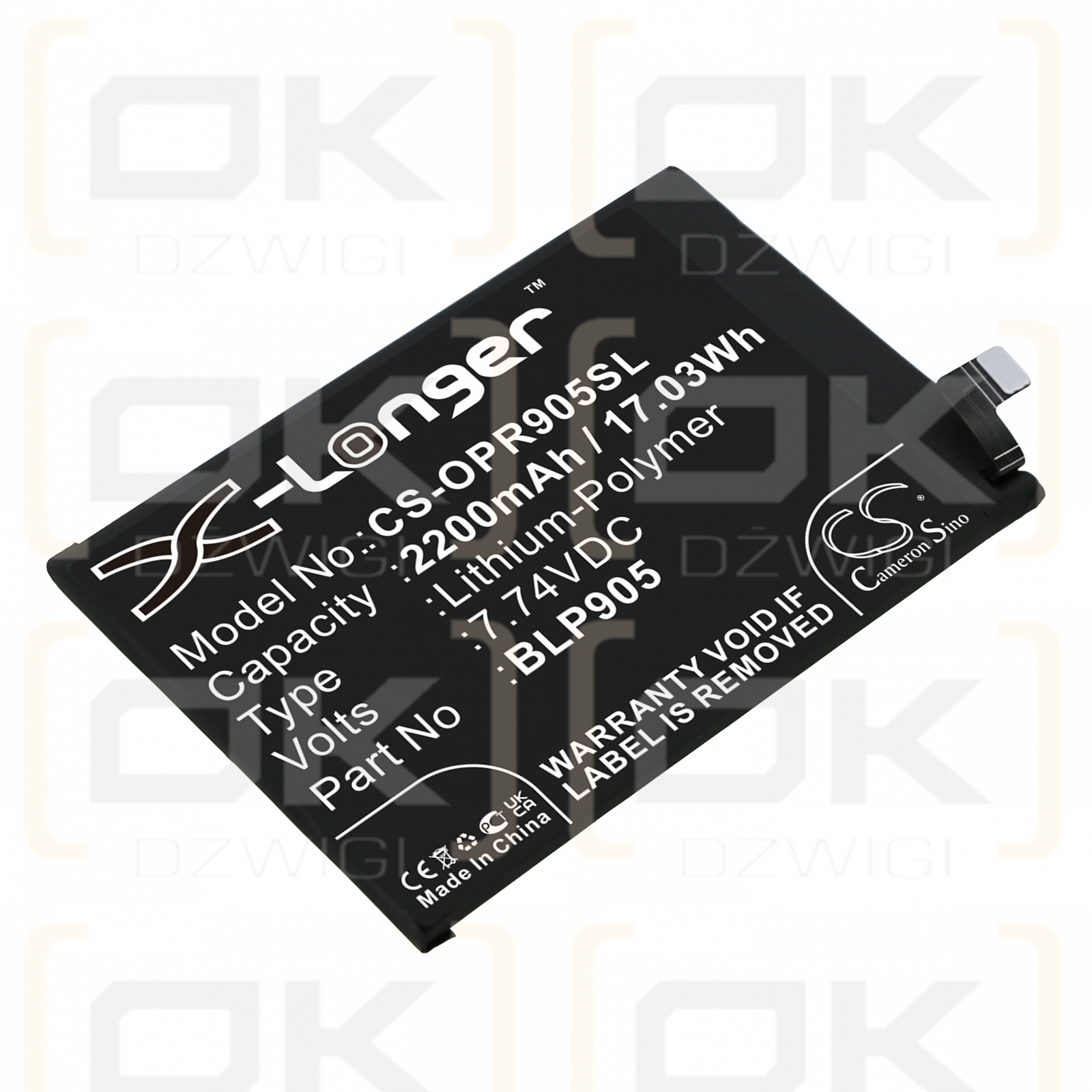 OPPO PFDM00 / BLP905 2200mAh Li-Polymer 7.74V (Cameron Sino)