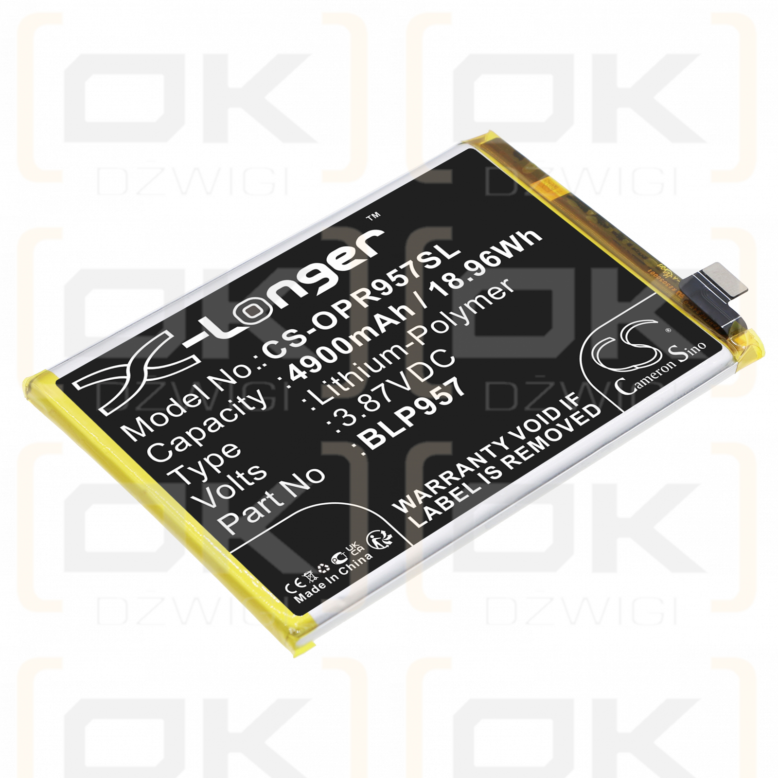 OPPO RMX3630 / BLP957 4900 mAh Li-Polymer 3,87 V (Cameron Sino)