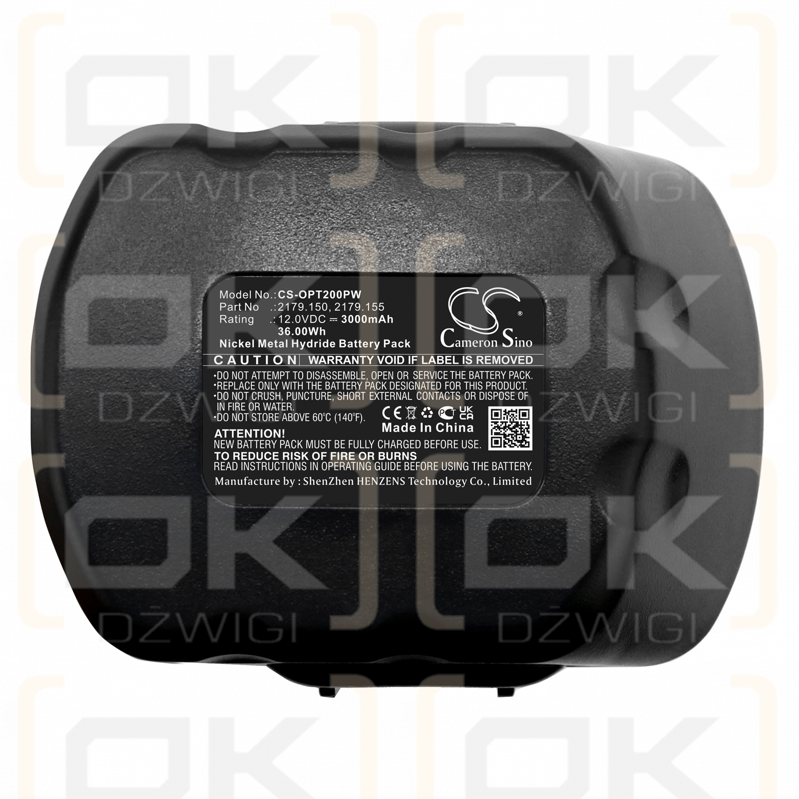 ORGAPACK OR-T300 / 2179.150 3000mAh Ni-MH 12.0V (Cameron Sino)