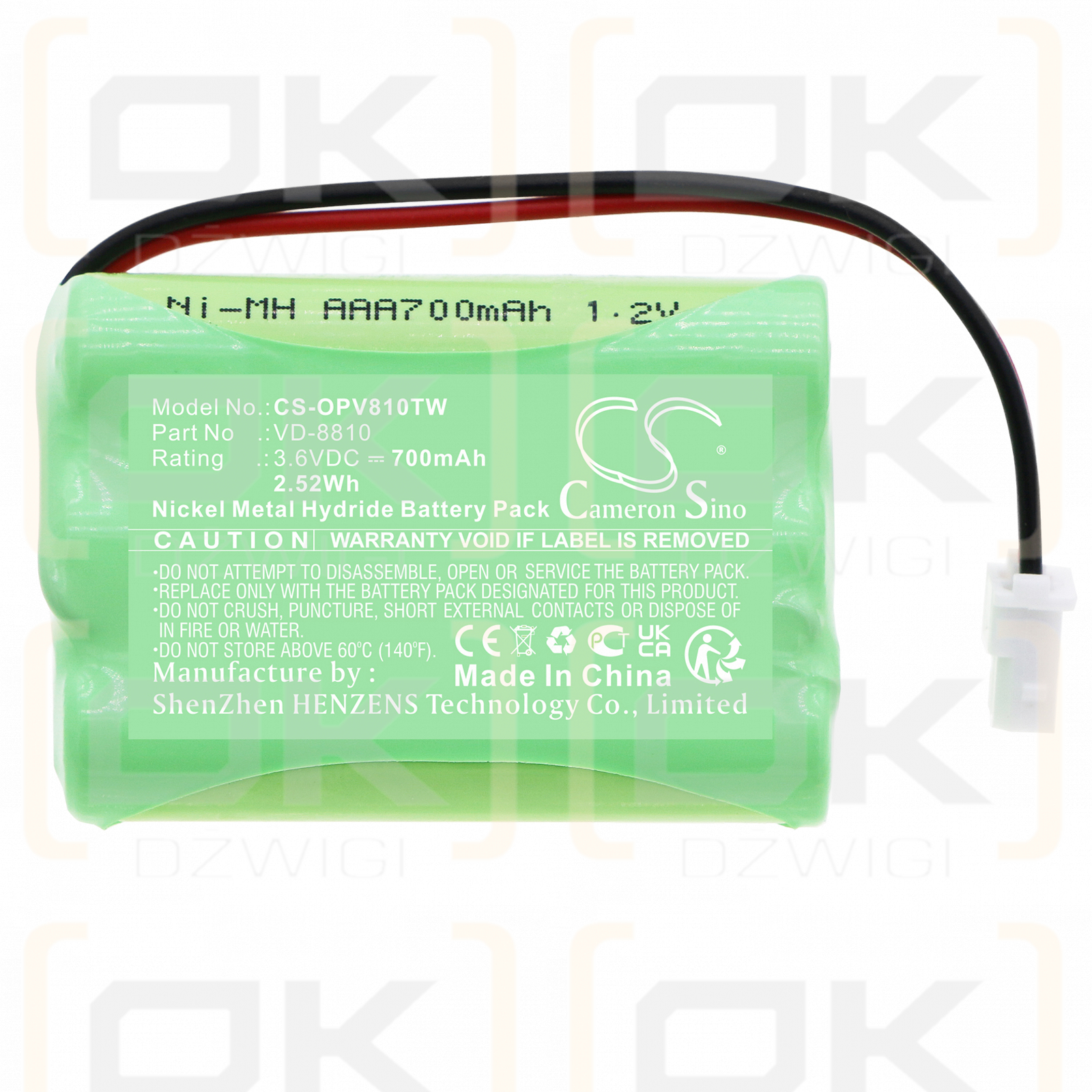 IQ America VD-8810 / H-AAAJ3 700 mAh Ni-MH 3,6 V (Cameron Sino)