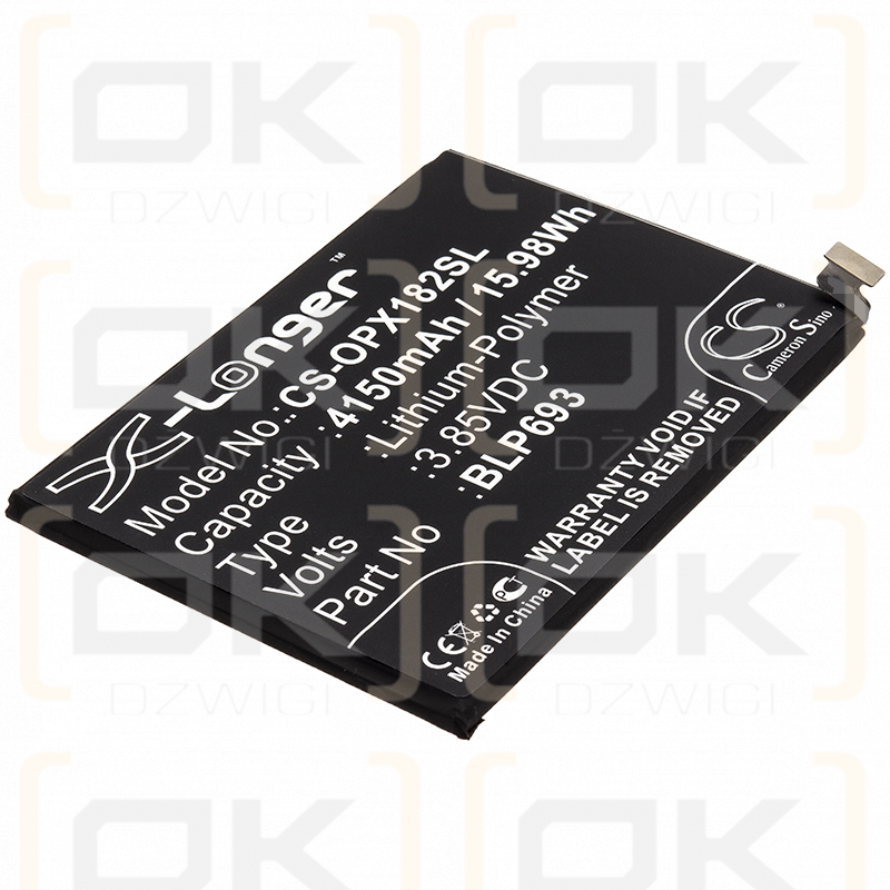 OPPO RMX1821 / BLP693 4150 mAh Li-Polymer 3,85 V (Cameron Sino)