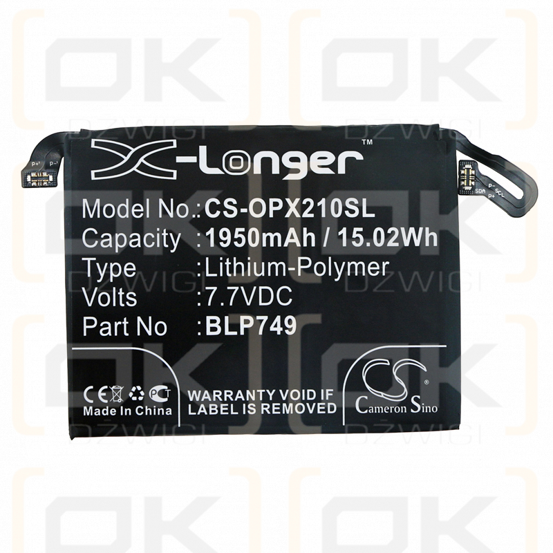 OPPO RMX1931 / BLP749 1950 mAh Li-Polymer 7,7 V (Cameron Sino)